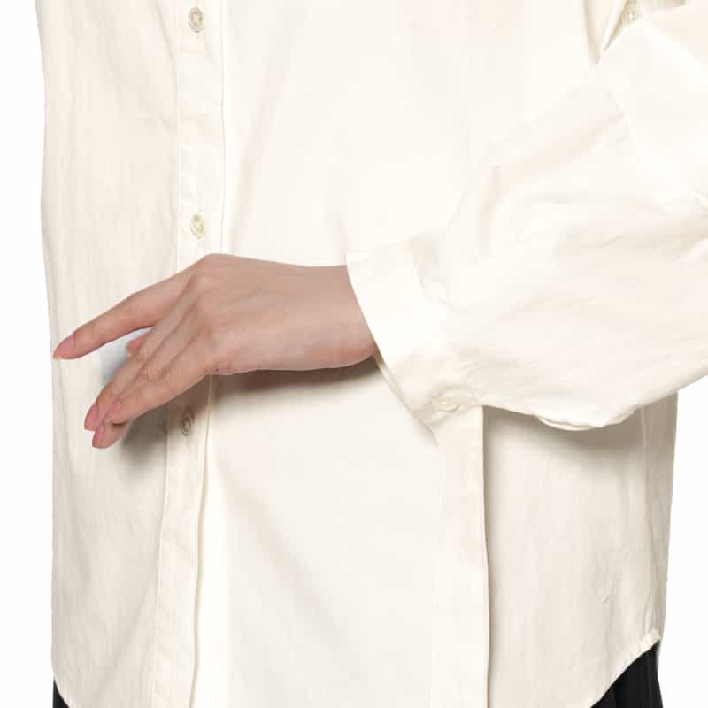 BARNEYS NEW YORK バンドカラー ドッキングシャツ WHITE