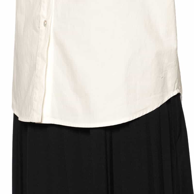 BARNEYS NEW YORK バンドカラー ドッキングシャツ WHITE