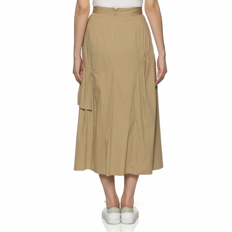 BARNEYS NEW YORK ウォッシャブル ティアードスカート BROWN