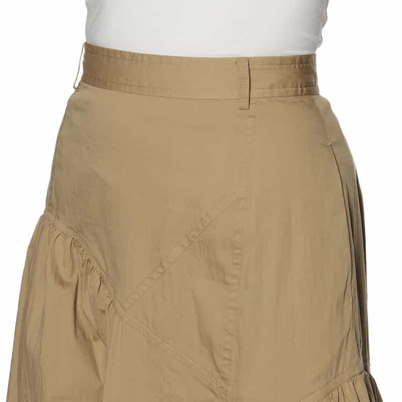 BARNEYS NEW YORK ウォッシャブル ティアードスカート BROWN