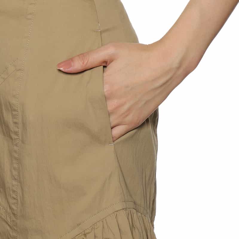 BARNEYS NEW YORK ウォッシャブル ティアードスカート BROWN