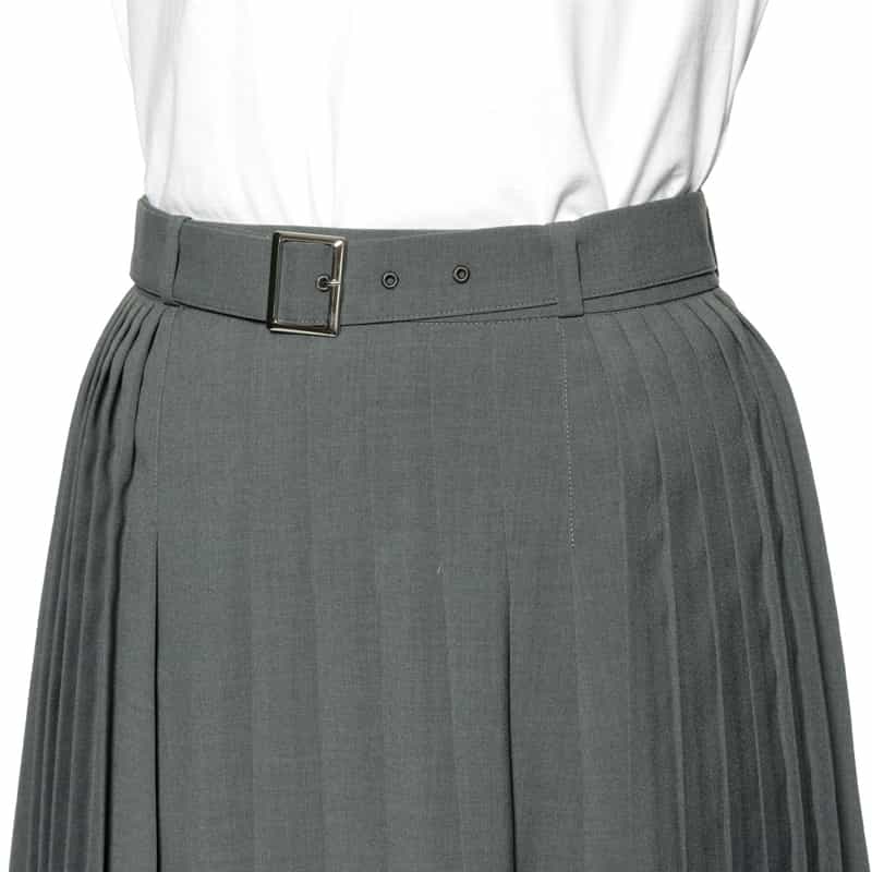 BARNEYS NEW YORK サイドファスナー プリーツスカート GRAY