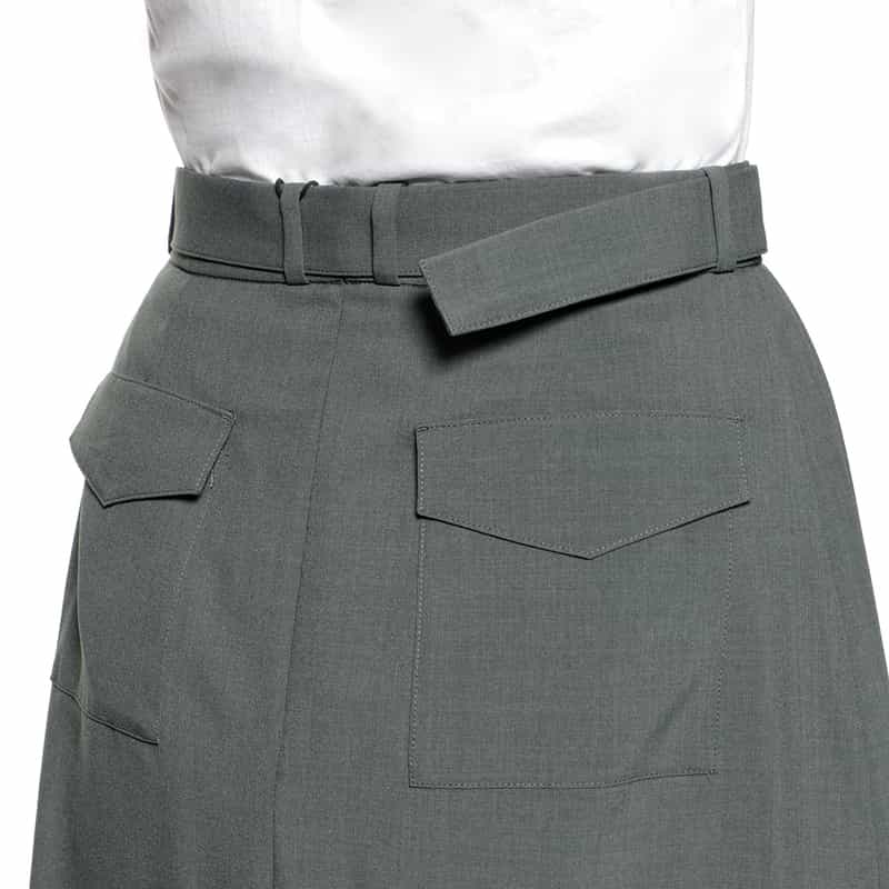 BARNEYS NEW YORK サイドファスナー プリーツスカート GRAY