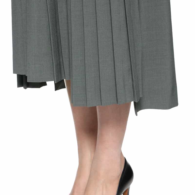 BARNEYS NEW YORK サイドファスナー プリーツスカート GRAY