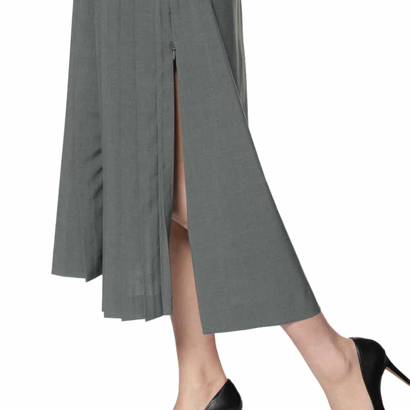 BARNEYS NEW YORK サイドファスナー プリーツスカート GRAY