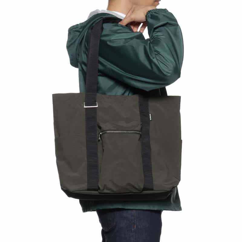 BARNEYS NEW YORK "BARNEYS" タグ付きトートバッグ DARK GRAY