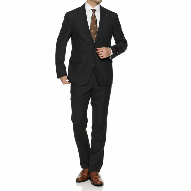 BARNEYS NEW YORK マイクロ千鳥柄スーツ "MADISON" DARK GRAY