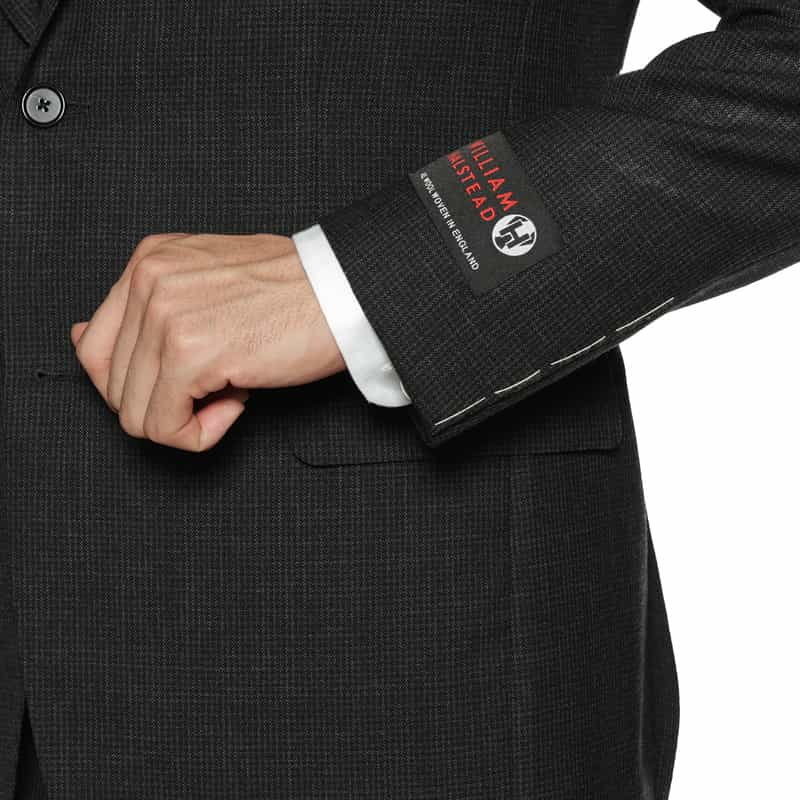 BARNEYS NEW YORK マイクロ千鳥柄スーツ "MADISON" DARK GRAY