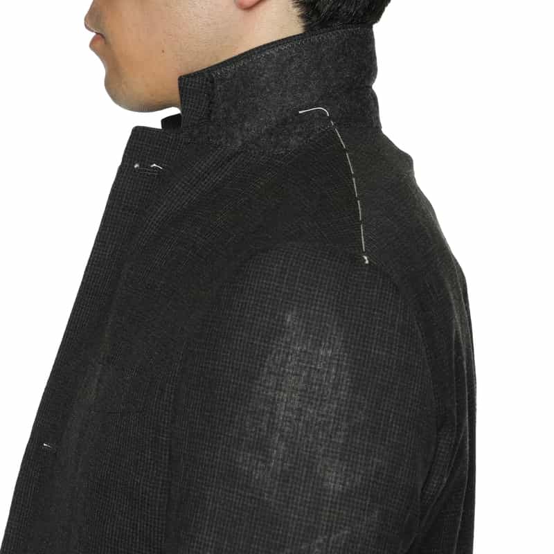 BARNEYS NEW YORK マイクロ千鳥柄スーツ "MADISON" DARK GRAY