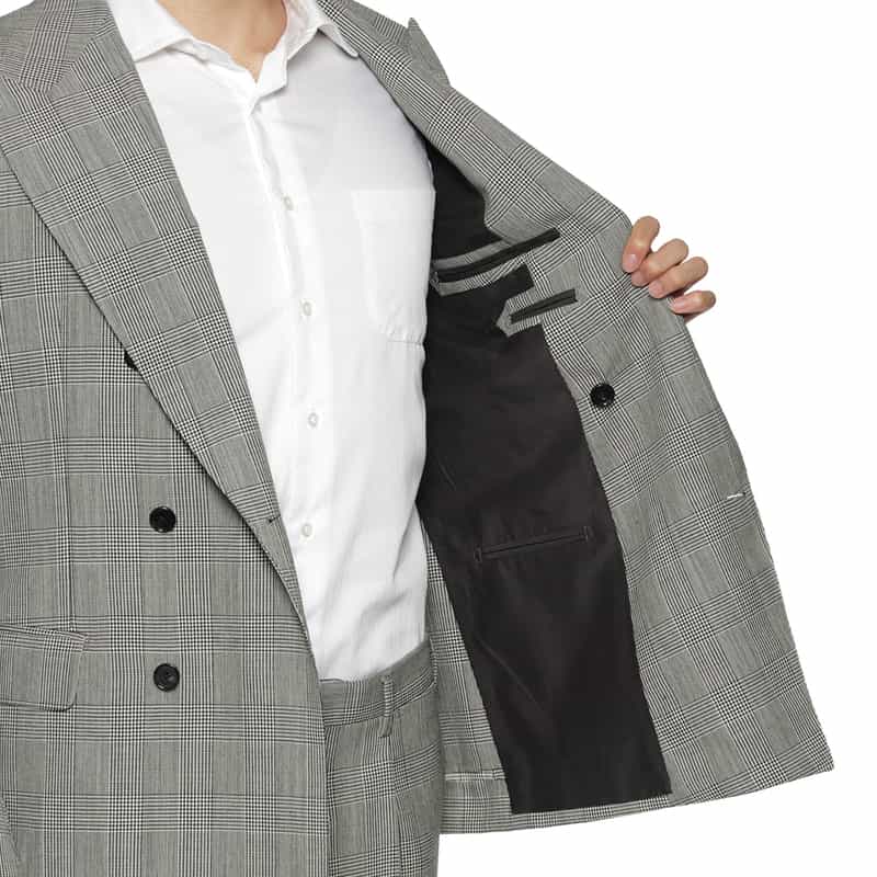 BARNEYS NEW YORK グレンチェック柄スーツ "MADISON" BLACK