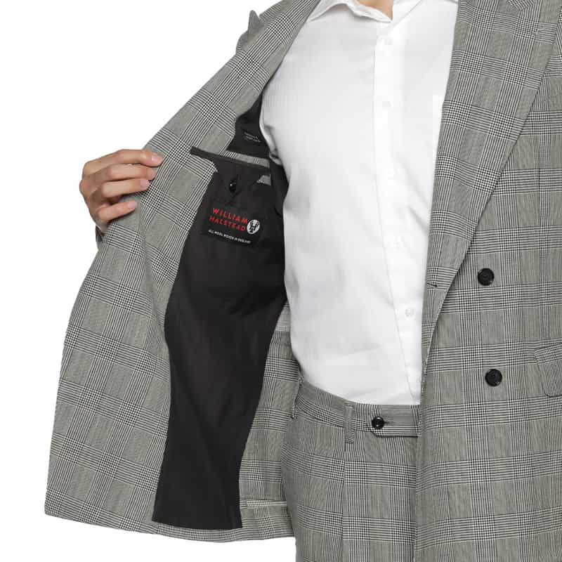 BARNEYS NEW YORK グレンチェック柄スーツ "MADISON" BLACK