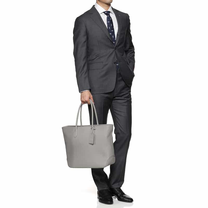 BARNEYS NEW YORK レザー トートバッグ GRAY