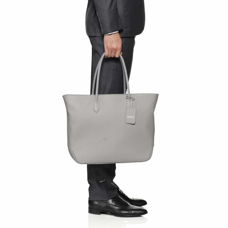 BARNEYS NEW YORK レザー トートバッグ GRAY