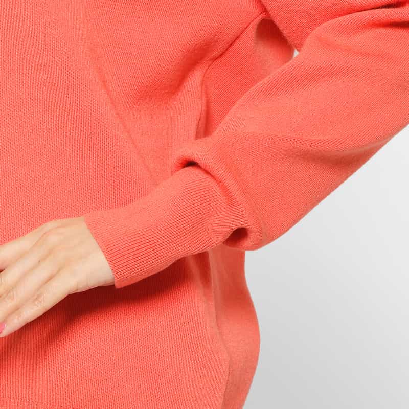 BARNEYS NEW YORK ウォッシャブル Vネックニットプルオーバー CORAL