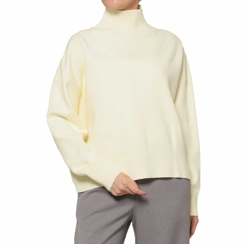 ウォッシャブル ハイネックニットプルオーバー