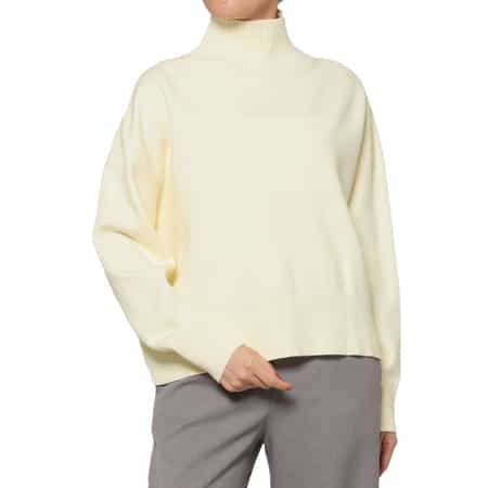 ウォッシャブル ハイネックニットプルオーバー