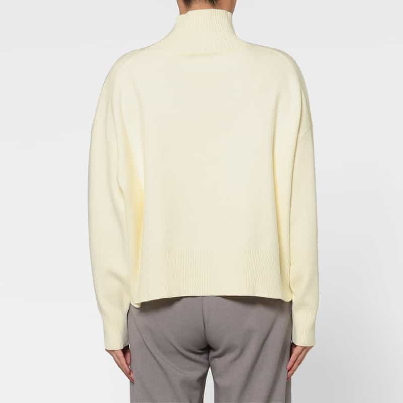 BARNEYS NEW YORK ウォッシャブル ハイネックニットプルオーバー OFF WHITE