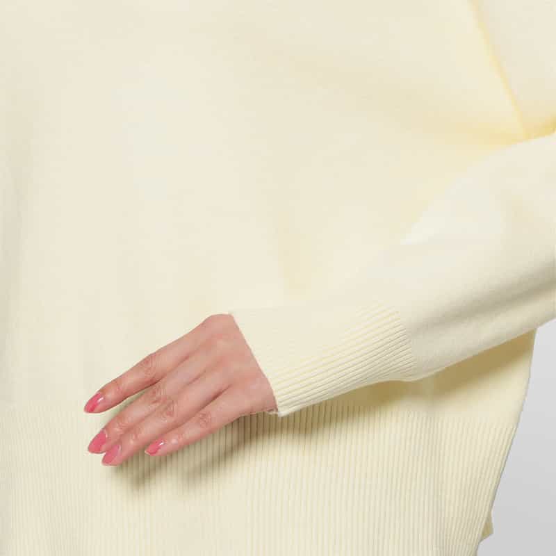 BARNEYS NEW YORK ウォッシャブル ハイネックニットプルオーバー OFF WHITE