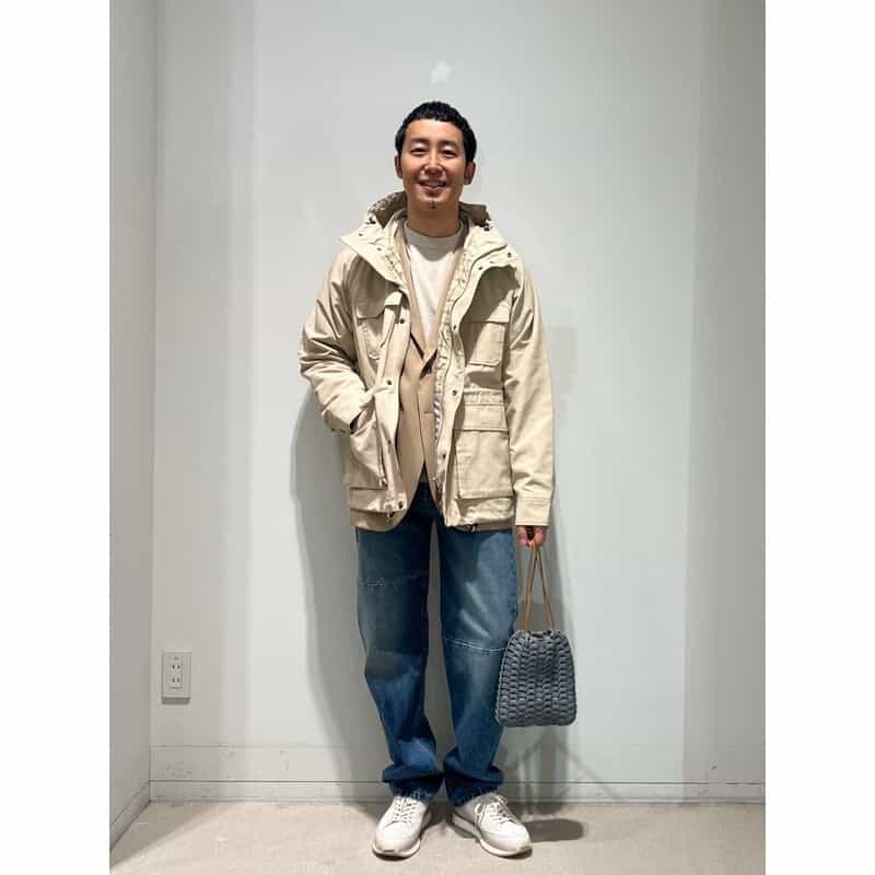 BARNEYS NEW YORK ウォッシャブル 64クロス マウンテンパーカー BEIGE