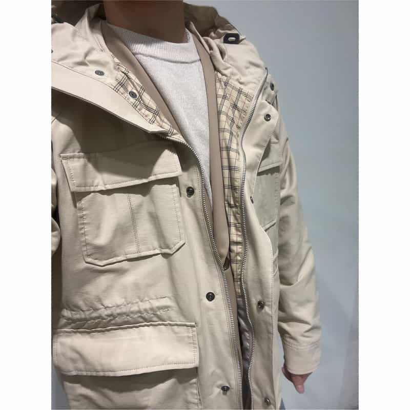 BARNEYS NEW YORK ウォッシャブル 64クロス マウンテンパーカー BEIGE