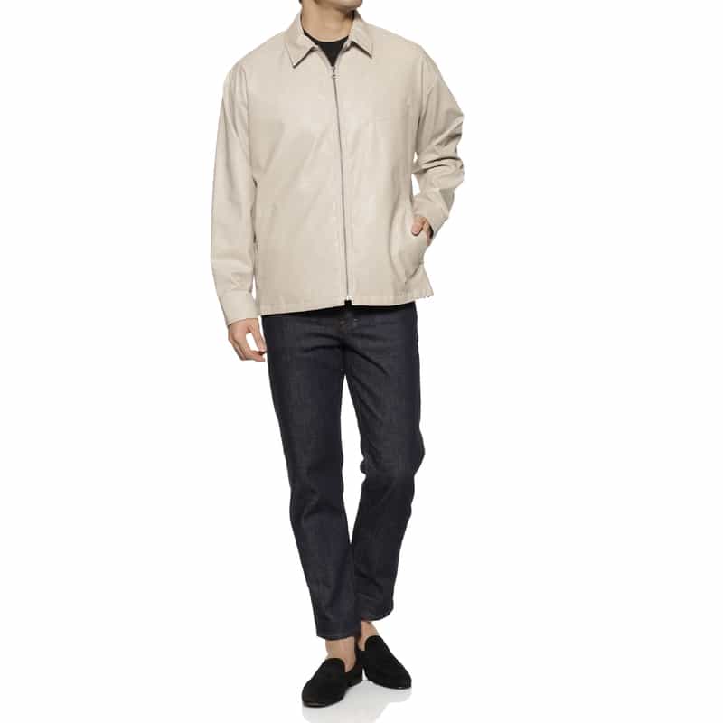 BARNEYS NEW YORK フェイクレザー ブルゾン IVORY