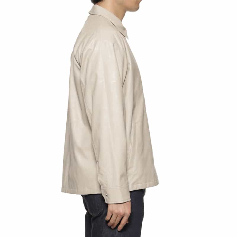 BARNEYS NEW YORK フェイクレザー ブルゾン IVORY