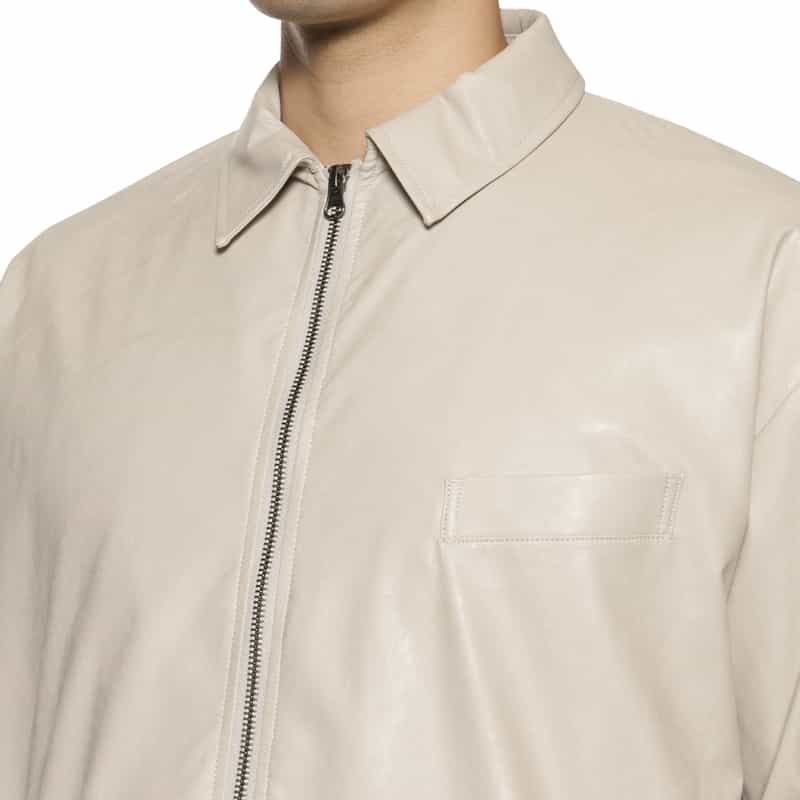 BARNEYS NEW YORK フェイクレザー ブルゾン IVORY