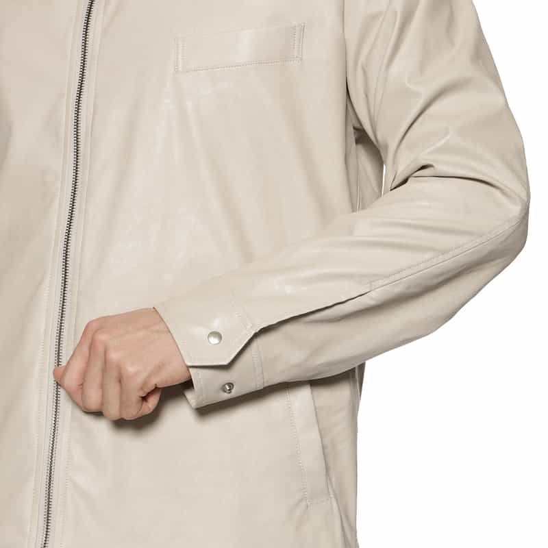 BARNEYS NEW YORK フェイクレザー ブルゾン IVORY