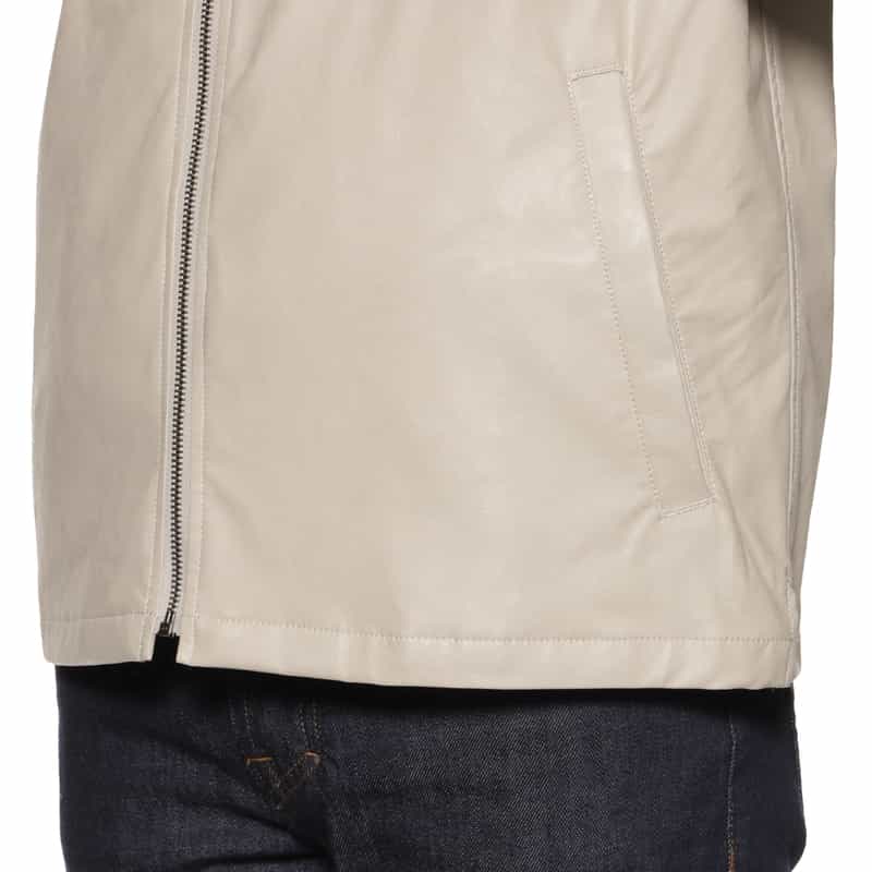 BARNEYS NEW YORK フェイクレザー ブルゾン IVORY