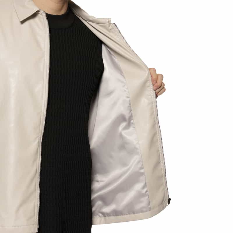 BARNEYS NEW YORK フェイクレザー ブルゾン IVORY