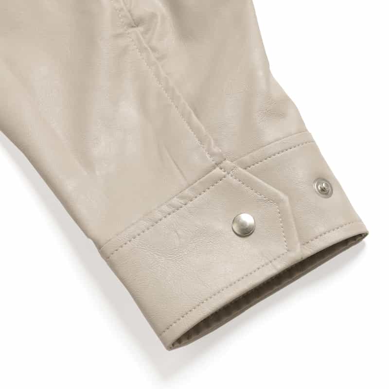 BARNEYS NEW YORK フェイクレザー ブルゾン IVORY