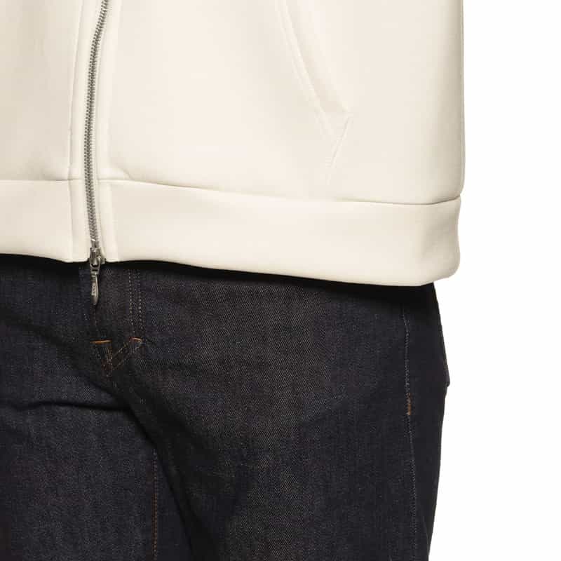 BARNEYS NEW YORK ダンボールニット素材ジップアップパーカ WHITE