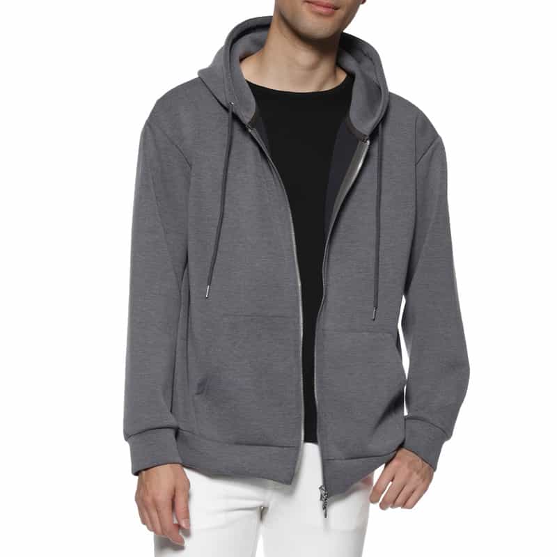 BARNEYS NEW YORK ダンボールニット素材ジップアップパーカ GRAY