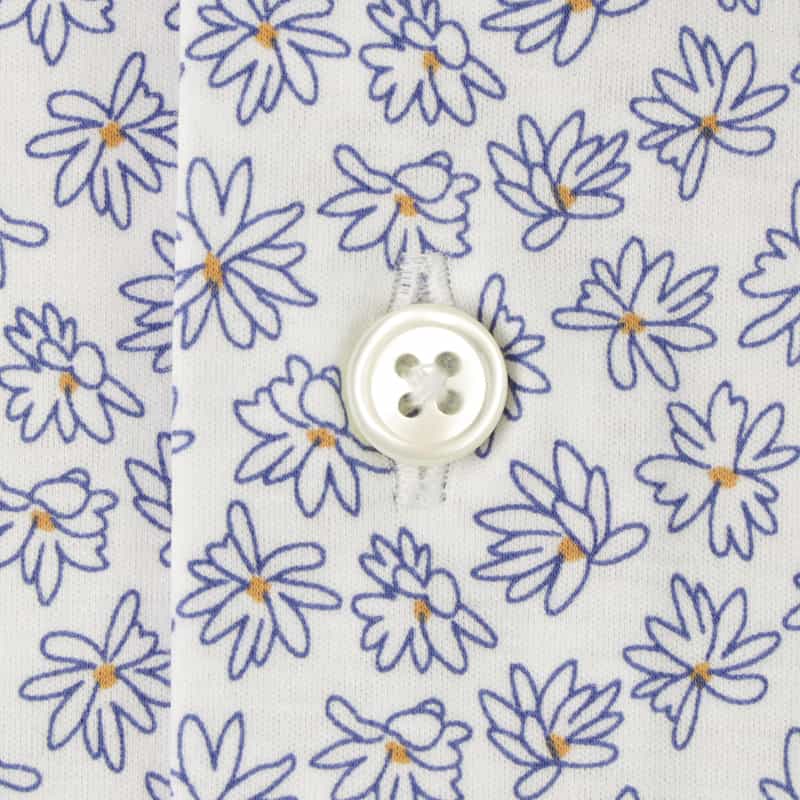 BARNEYS NEW YORK プリント カッタウェイカラーシャツ WHITE