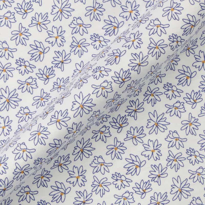 BARNEYS NEW YORK プリント カッタウェイカラーシャツ WHITE