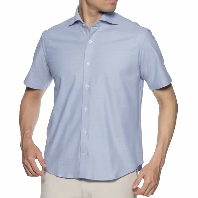 BARNEYS NEW YORK ストレッチ素材 カッタウェイカラーシャツ LIGHT BLUE