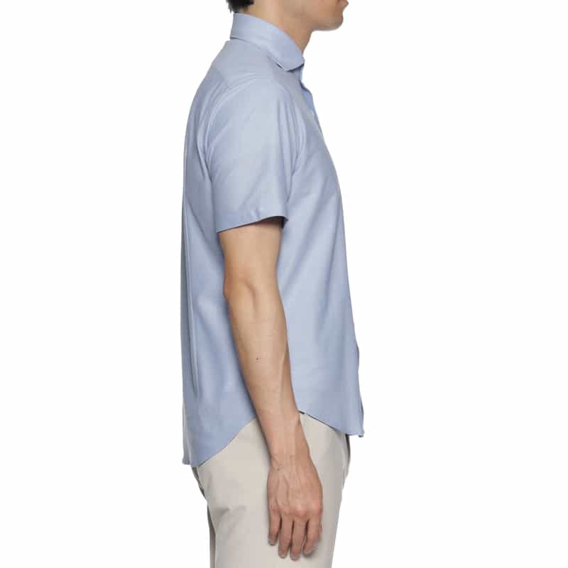 BARNEYS NEW YORK ストレッチ素材 カッタウェイカラーシャツ LIGHT BLUE