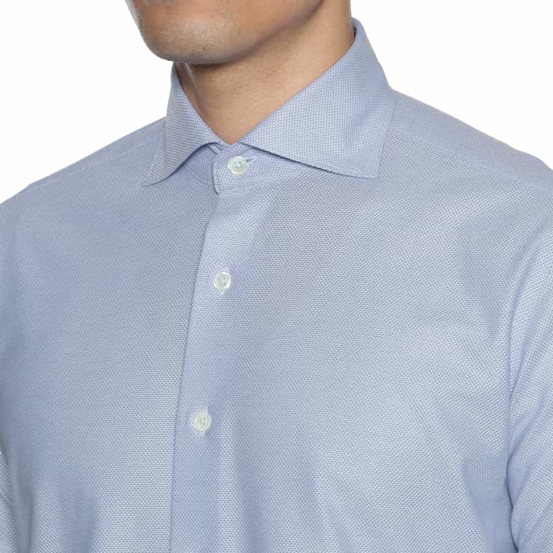 BARNEYS NEW YORK ストレッチ素材 カッタウェイカラーシャツ LIGHT BLUE