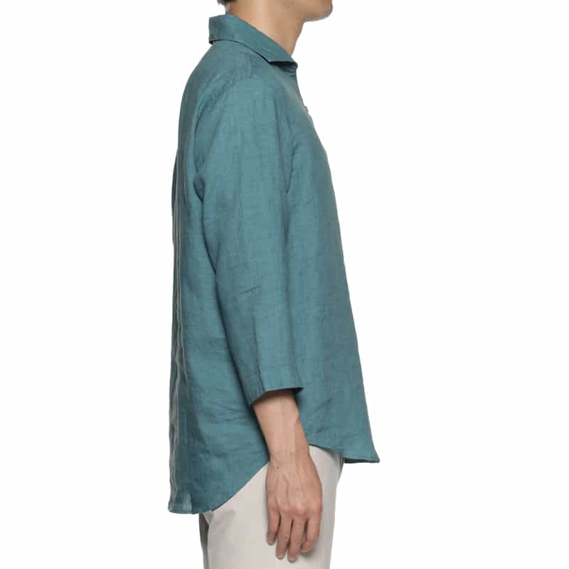 BARNEYS NEW YORK リネン素材カプリシャツ BLUE