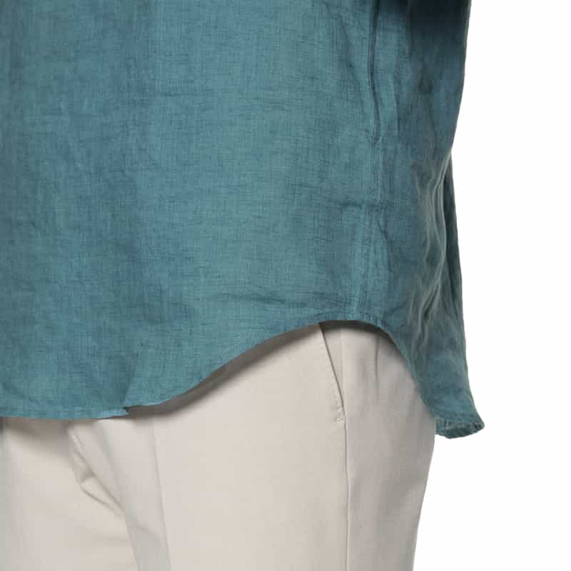 BARNEYS NEW YORK リネン素材カプリシャツ BLUE