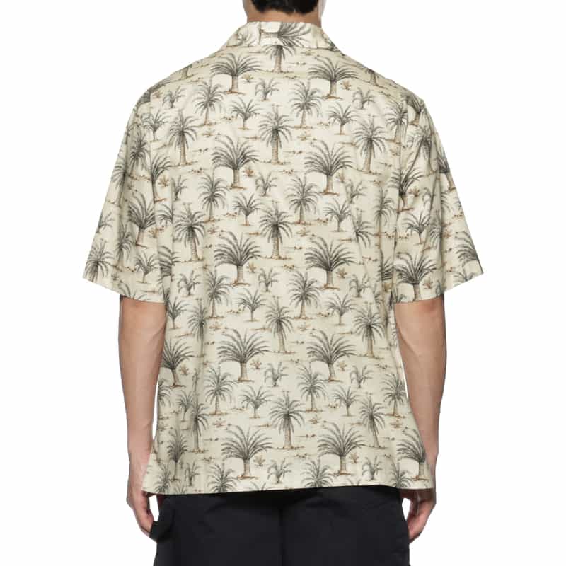 BARNEYS NEW YORK パームツリー柄オープンカラーシャツ WHITE