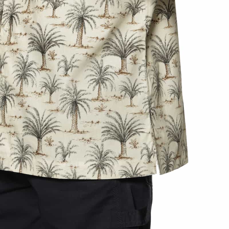 BARNEYS NEW YORK パームツリー柄オープンカラーシャツ WHITE