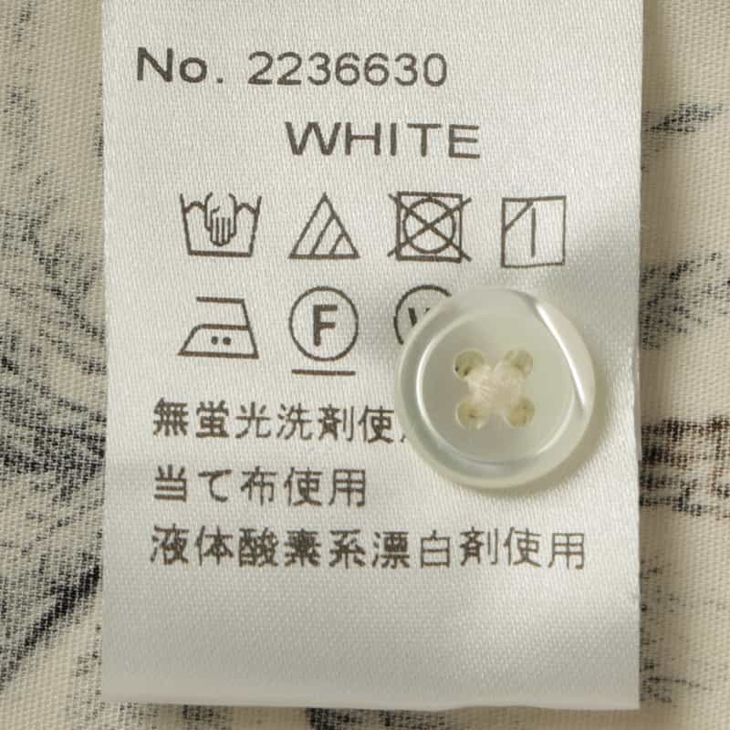 BARNEYS NEW YORK パームツリー柄オープンカラーシャツ WHITE