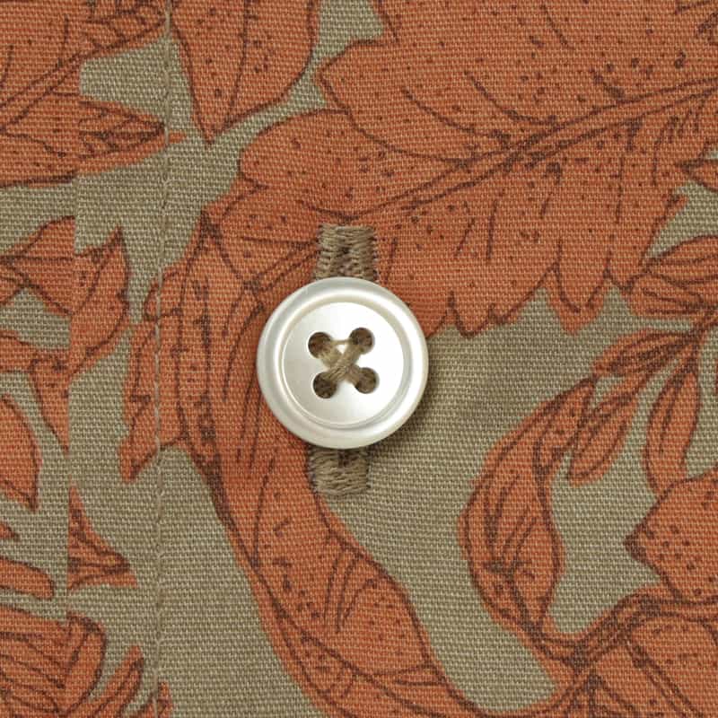 BARNEYS NEW YORK リーフ柄オープンカラーシャツ ORANGE