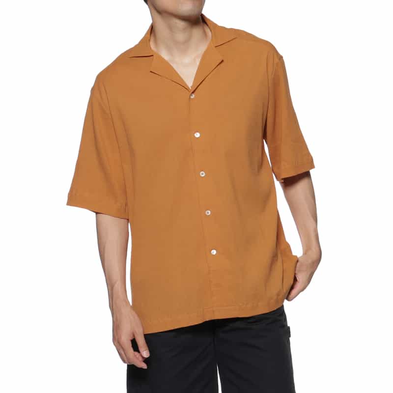BARNEYS NEW YORK オープンカラーシャツ ORANGE