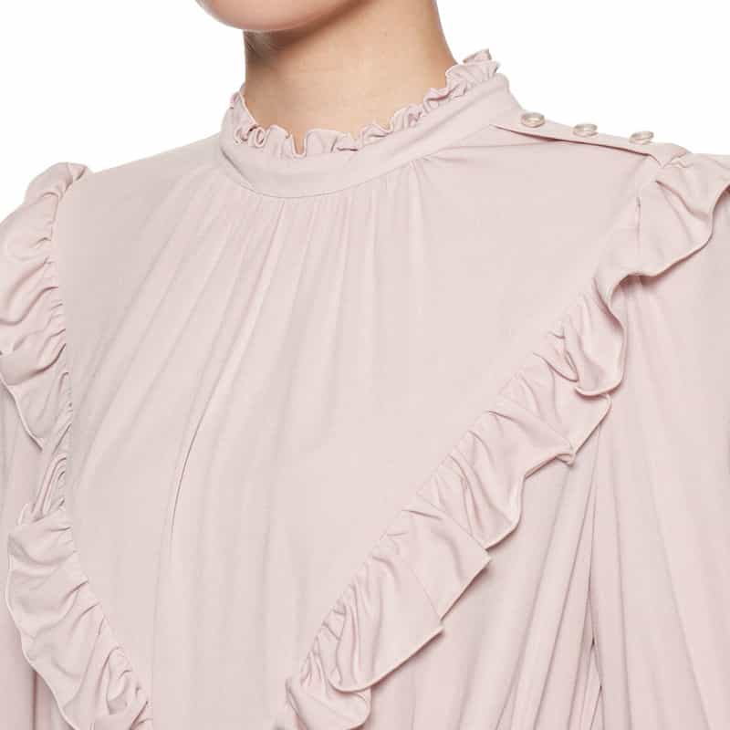 CORCOVADO フリルスタンドカラードレス LIGHT PINK