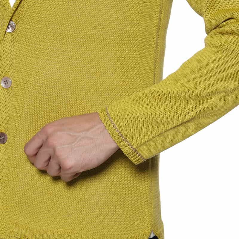 BARNEYS NEW YORK 襟付きニットカーディガン LT GREEN