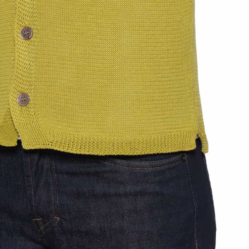 BARNEYS NEW YORK 襟付きニットカーディガン LT GREEN