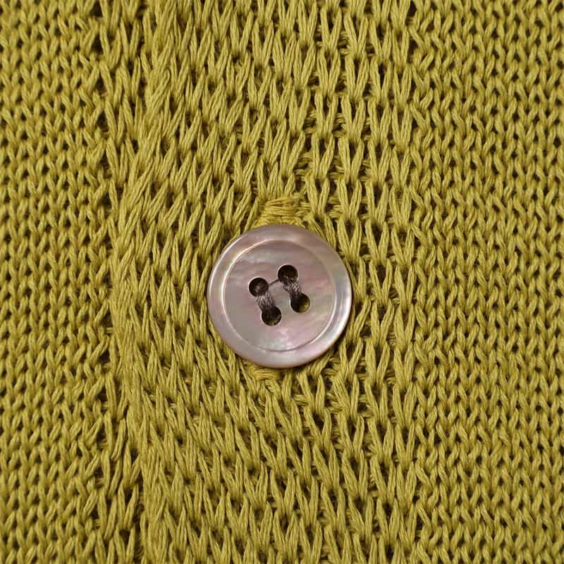 BARNEYS NEW YORK 襟付きニットカーディガン LT GREEN