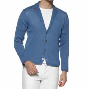 襟付きニットカーディガン